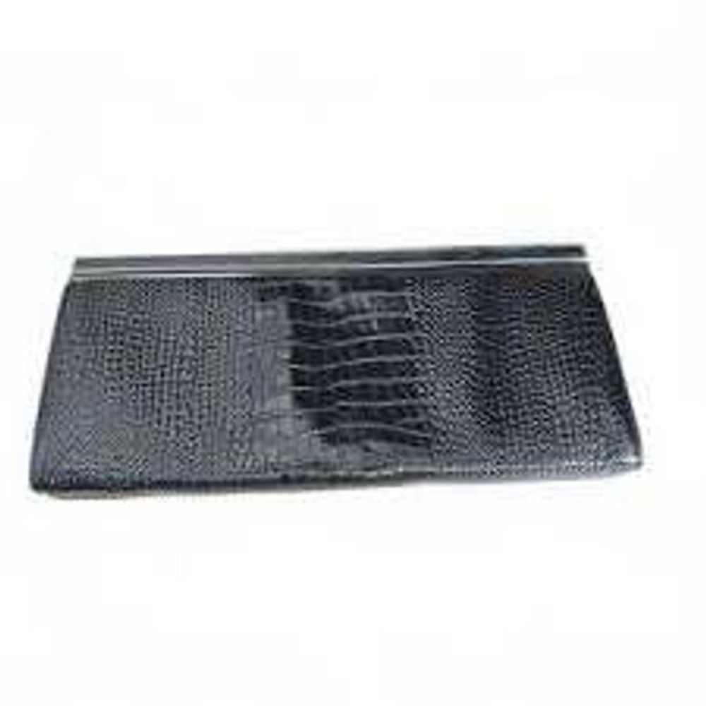 Ann Taylor Black Crocodile Embossed Clutch Evening Bag Purse Party Cocktail